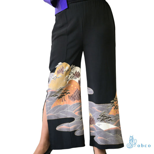 Kimono remake wide pants